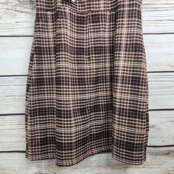 GB Woman's Brown Plaid Dress Size Large With Tags - Picture 5 of 12